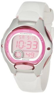 Casio LW200-7AV White Resin Strap and Pink Dial Digital