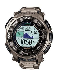 Casio PRW2500T-7CR Pathfinder Triple Sensor Tough Solar Digital Multi-Function Titanium Pathfinder Casual