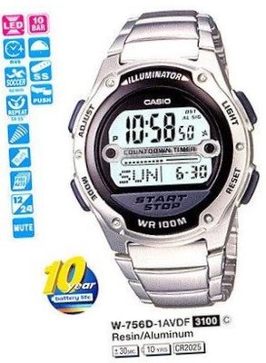 Casio W-756D-1AVDF