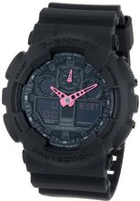 G-Shock GA-100 Neon Highlights Trending Series Luxury - Black/Pink / One Size