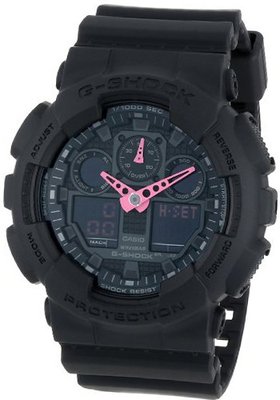G-Shock GA-100 Neon Highlights Trending Series Luxury - Black/Pink / One Size