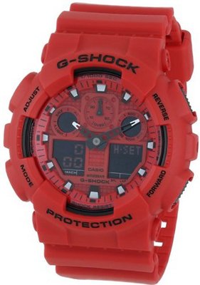 G-Shock GA-100 Neon Highlights Trending Series Luxury - Red / One Size