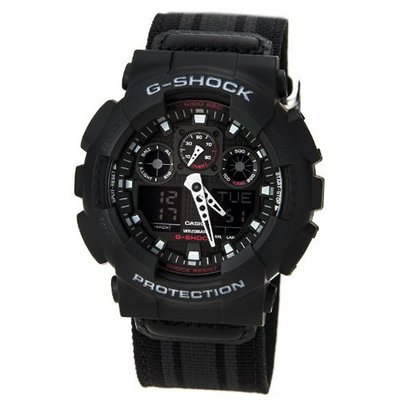 G-Shock GA-100MC-1ACR Nylon Strap Classic Series Quality - Black / One Size