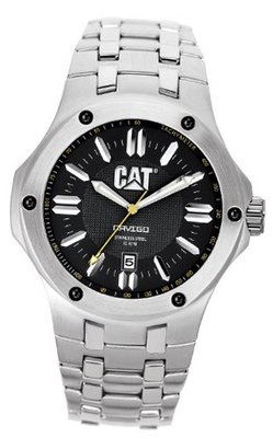 CAT WATCHES A114111124 Navigo Date Black and Yellow Analog Dial Stainless Steel Bracelet