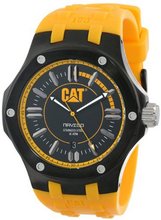 CAT WATCHES A116127127 Navigo Date Black and Yellow Analog Dial Black Rubber Strap