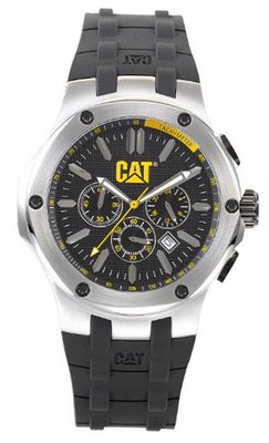 CAT A114321124 Navigo Chrono Black Analog Dial with Black Rubber Strap