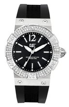 CAT Active Ocean Lady , Black With Stones Dial and Black Silicone Strap