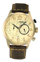 CAT Extend , Gold Dial and Brown Leather Strap