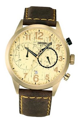 CAT Extend , Gold Dial and Brown Leather Strap