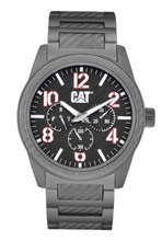 CAT G-0 , Black / Red Dial and Aluminium Grey Strap