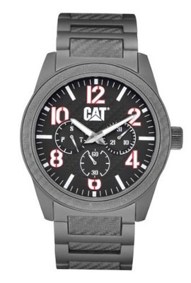 CAT G-0 , Black / Red Dial and Aluminium Grey Strap