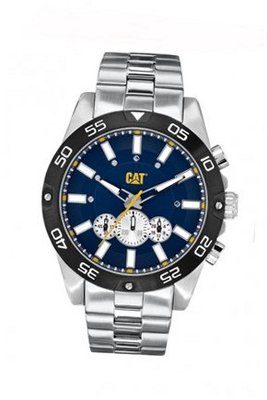 CAT Level Cat , Blue / Silver Dial and Stainless Steel Strap