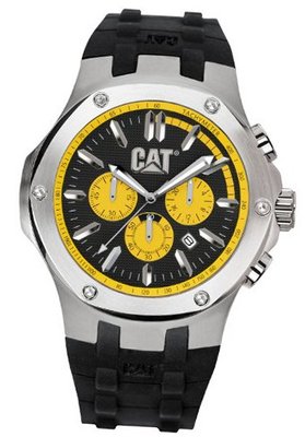 CAT Navigo , Black / Yellow Dial and Black Rubber Strap