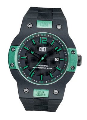 CAT Northcape Round , Black / Silver Dial and Black Rubber Strap