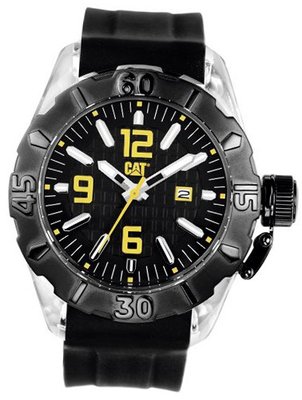 CAT P112121127 Bigcap Black Analog Dial and Stainless Steel Case with Black Rubber Strap