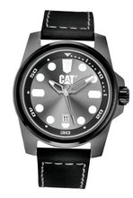 uCaterpillar CAT Style , Grey Dial and Black Leather Strap 