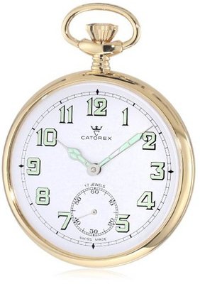 Catorex 170.6.1810.121 Les Breuleux 18k Gold Plated Brass White Luminous Dial Pocket