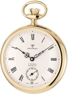 Catorex 170.6.1824.410 Les Breuleux 18k Gold Plated Brass White Textured Dial Pocket