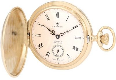 Catorex 171.6.1645.410 Les Breuleux 18k Etched Brass White Textured Dial Pocket