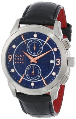 CCCP CP-7002-02 Sputnik 1 Limited Edition Analog Display Japanese Quartz Black