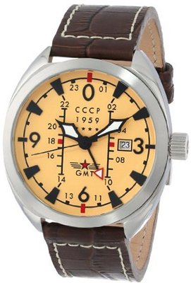 CCCP CP-7013-03 Aviator YAK-15 Analog Display Swiss Quartz Brown