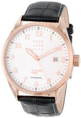CCCP CP-7015-01 Golden Soviet Submarine Analog Display Automatic Self Wind Black