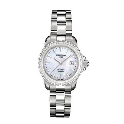 Certina C12971844891 31mm Diamonds Silver Steel Bracelet & Case Anti-Reflective Sapphire