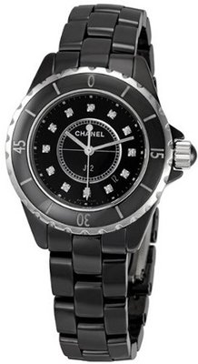 Chanel J12 Diamonds Black Ceramic Ladies H1625