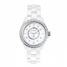 Channel J12 Ceramic 33mm Diamond Bezel Ladies Quartz - H3110