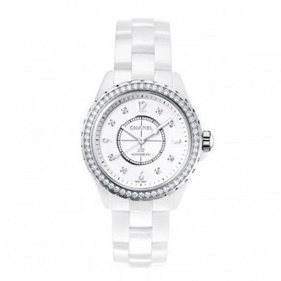 Channel J12 Ceramic 33mm Diamond Bezel Ladies Quartz - H3110