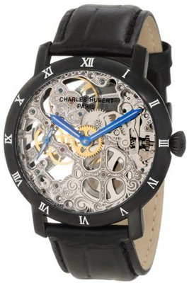 Charles-Hubert, Paris 3931 Premium Collection Black Ion Plated Stainless Steel Mechanical