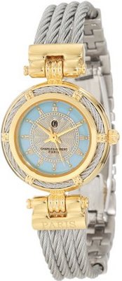 Charles-Hubert, Paris 6779-T Premium Collection Two-Tone Brass Case with Stainless Steel Wire Bangle