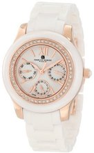 Charles-Hubert, Paris 6810-W Premium Collection Ceramic and Stainless Steel with Swarovski Crystal