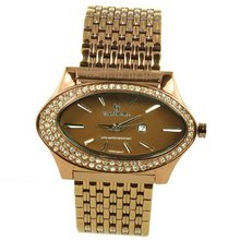 Charlie Jill in Brown Dial Enchanted with Rhinestone Brown Stainless Steel Bracelet