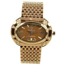 Charlie Jill in Brown Dial Enchanted with Rhinestone Brown Stainless Steel Bracelet
