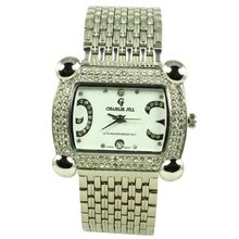 Charlie Jill in Silver Dial Enchanted with Rhinestone and Stainless Steel Bracelet