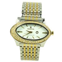Charlie Jill in Silver Gold 2tone Dial Enchanted with Rhinestone and Stainless Steel Bracelet