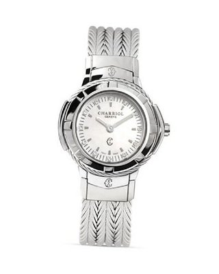 Charriol Celtic Small Round Steel with Diamonds, 26mm CE426S.640.010