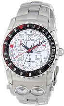 Chase-Durer 220.9WW6-BR21 Trident FCX 2 Alarm Chronograph White Dial
