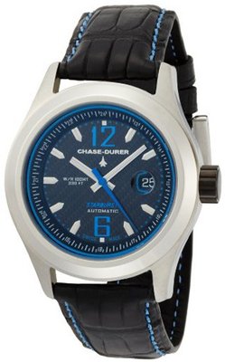 Chase-Durer 990.2BL-ALLI Starburst Automatic Blue-Stitched Leather Strap