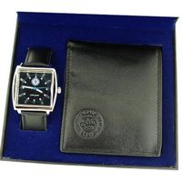 Chelsea FC Gents Black Leather Strap & Wallet Football Gift Set GA2435