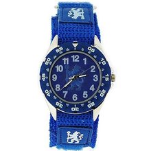 Chelsea FC Hologram Dial Blue Nylon Velcro Strap Boys Footy GA4417