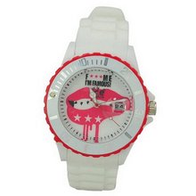 Fashionable Stylish Silicone band Quartz Movement Wrist -white