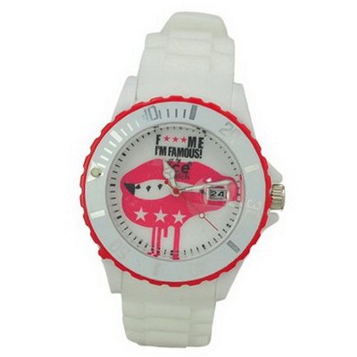 Fashionable Stylish Silicone band Quartz Movement Wrist -white