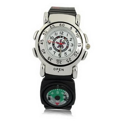 Metal Sports Compass Binary Wrist White (Two Compass)