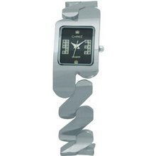 Ladies Chisel Tungsten CZ Dial Wrist Zigzag Band