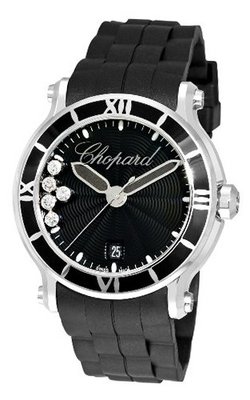Chopard 288525-3005 Happy Sport Round Black Waved Dial