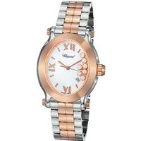Chopard Happy Sport Oval Ladies Rose Gold and Steel Diamond 278546-6003
