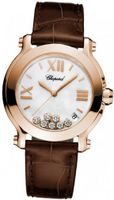 Chopard Happy Sport Round Ladies Mother of Pearl Dial Rose Gold Diamond 277471-5002 LBR