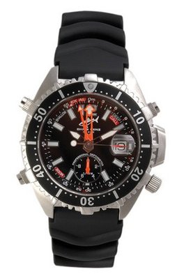 Chris Benz Depthmeter Analog 200m Black KB Diving for Him Screwed-in crown
